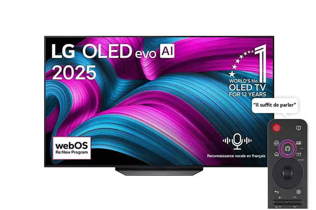 TV Smart TV LG OLED AI CS5 4K 55 pouces 120Hz Télécommande AI Magic Remote webOS25 2025