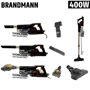 BRANDMANN Aspirateur Balai & À Main Sans Sac 4en1 Multi-Cyclonique 400W AVEC TURBO