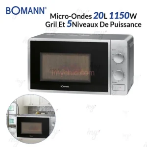 Micro-Ondes 20L 1150W Avec Gril Et 5 Niveaux De Puissance Bomann MWG 6215 CB
